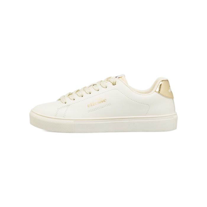 Sneakers tennis bianche e oro Ellesse da donna con lacci con strass