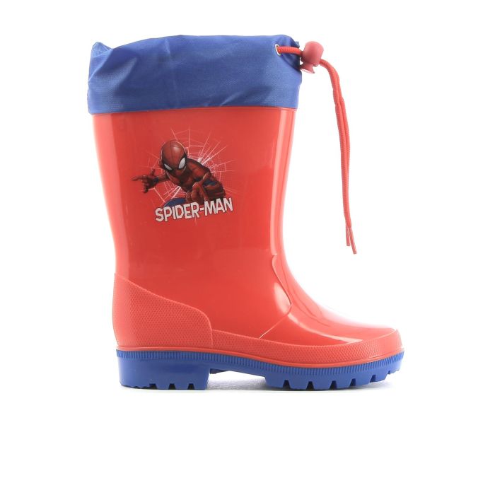 Stivaletti rossi bambino da pioggia in gomma stampa cartoon Spiderman