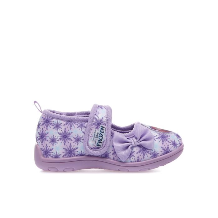 Pantofole viola da asilo con velcro e stampa Frozen