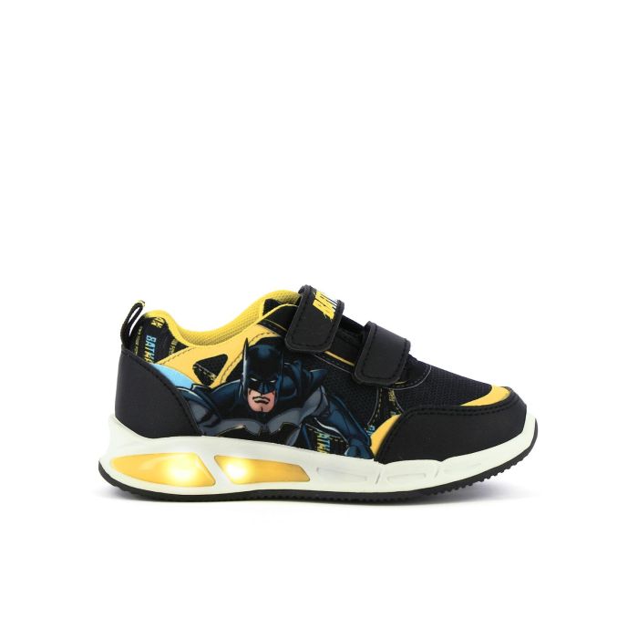 Sneakers stampa cartoon nere con strappi e luci