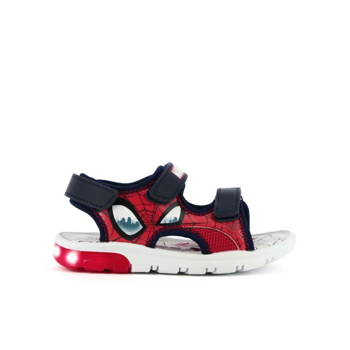 Sandali rossi stampa cartoon con strappi e luci