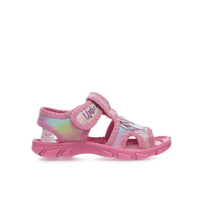 Sandali rosa con velcro e stampa cartoon
