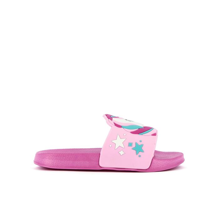 Ciabatte fucsia da mare in gomma con stampa cartoon