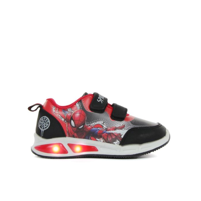 Sneakers nere da bimbo stampa cartoon Spiderman con luci e strappi