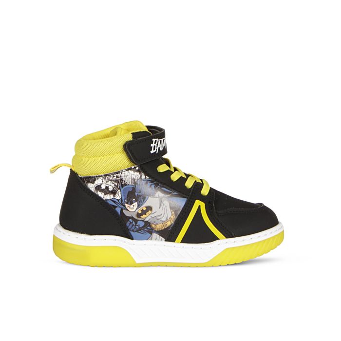 Sneakers alte nere con stampa cartoon batman e luci
