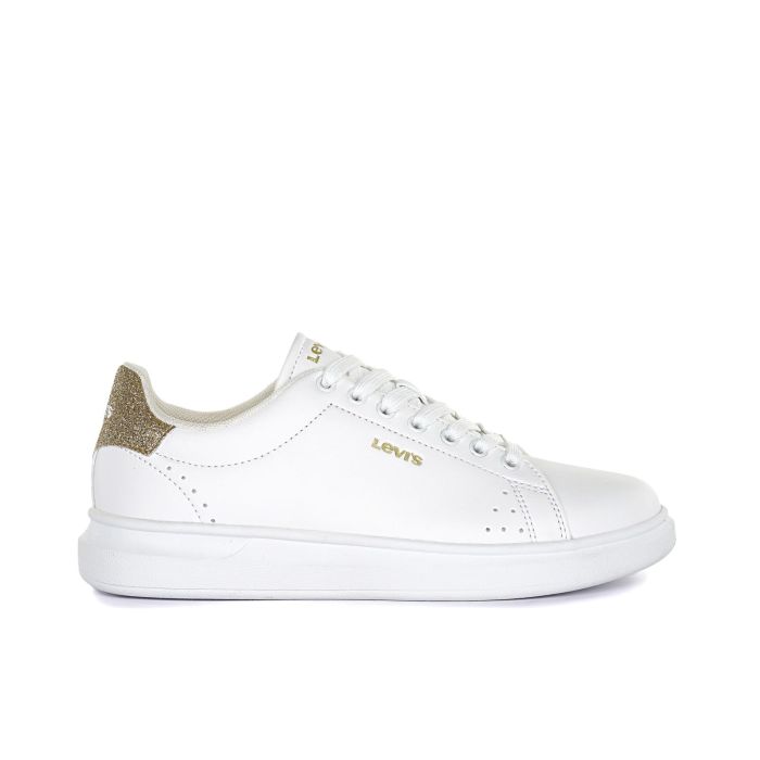 Sneakers bianche con logo laterale e dettaglio glitter