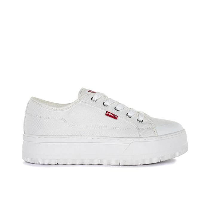 Sneakers bianche con logo laterale e suola platform
