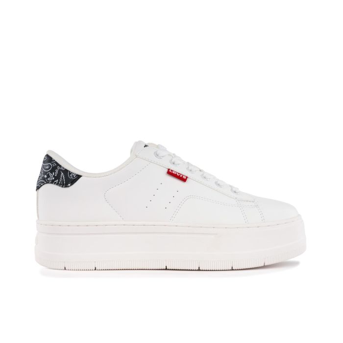 Sneakers bianche con suola platform e logo laterale