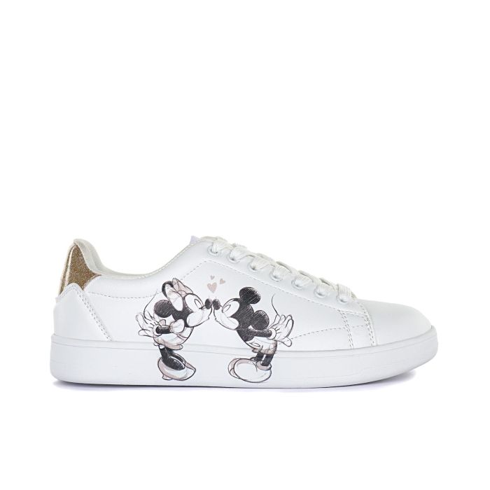 Sneakers bianche Disney con cartoon Minnie e Mickey Mouse