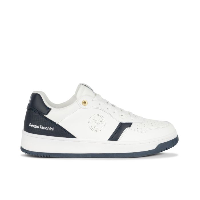 Sneakers uomo bianche con logo laterale e inserti a contrasto