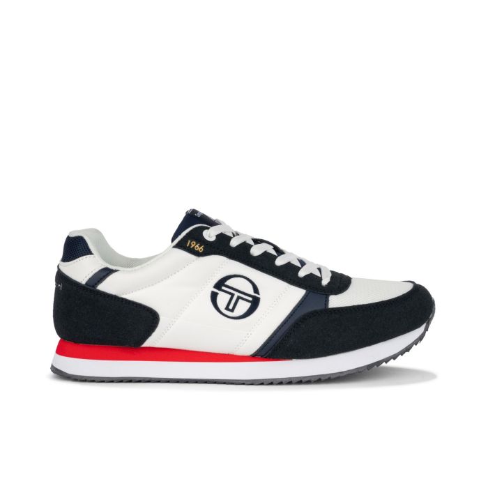 Sneakers uomo nere e bianche da palestra con stemma laterale