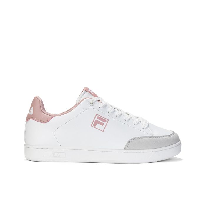 Sneakers tennis bianche e rosa da donna con logo