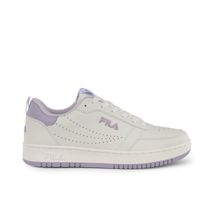 Sneakers donna da basket bianche e viola con logo laterale