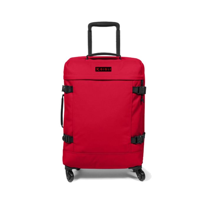 Trolley soft rosso piccolo con quattro ruote e lucchetto a combinazione