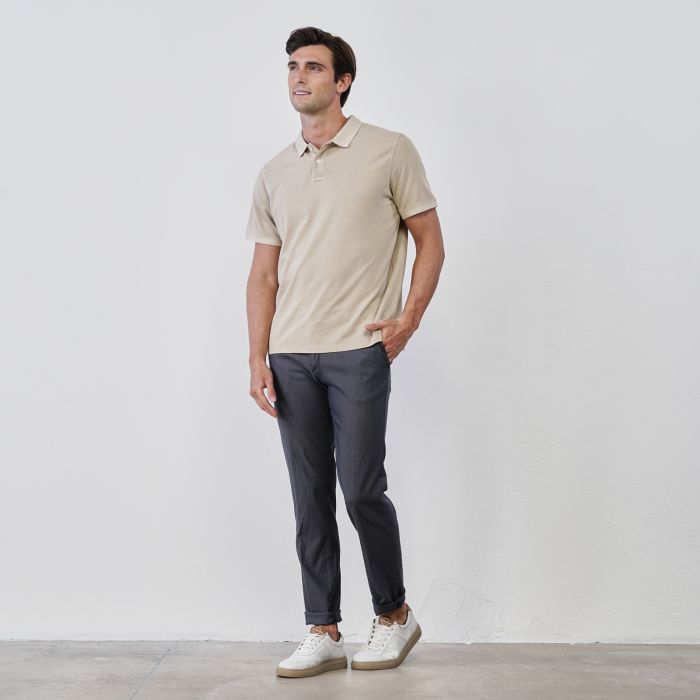 Pantaloni lunghi blu da uomo in cotone con tasche