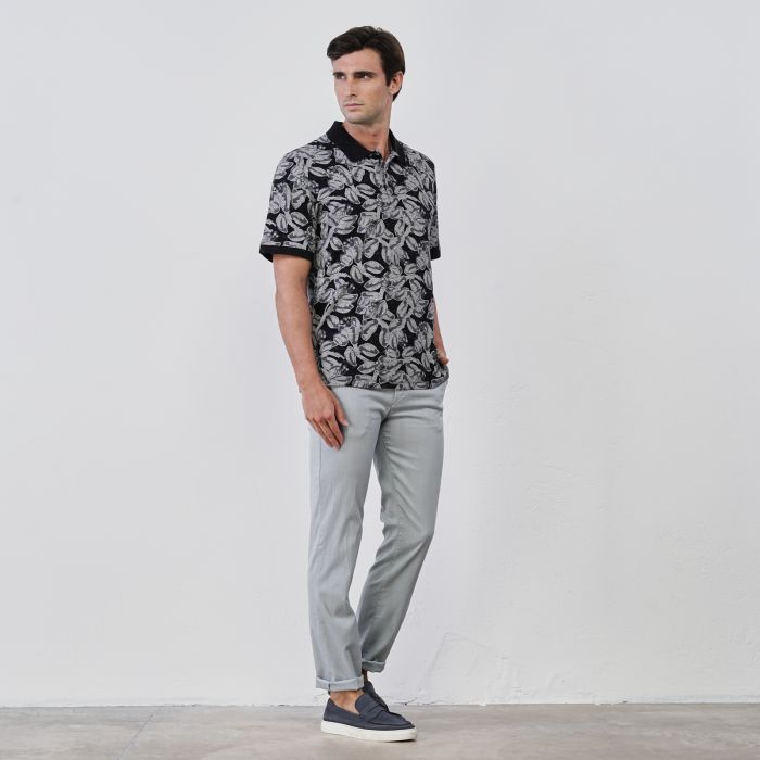 Pantaloni lunghi grigi da uomo in cotone con tasche