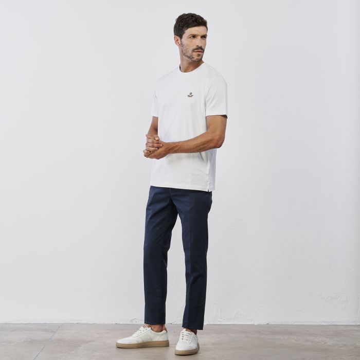 Pantaloni lunghi blu da uomo in cotone