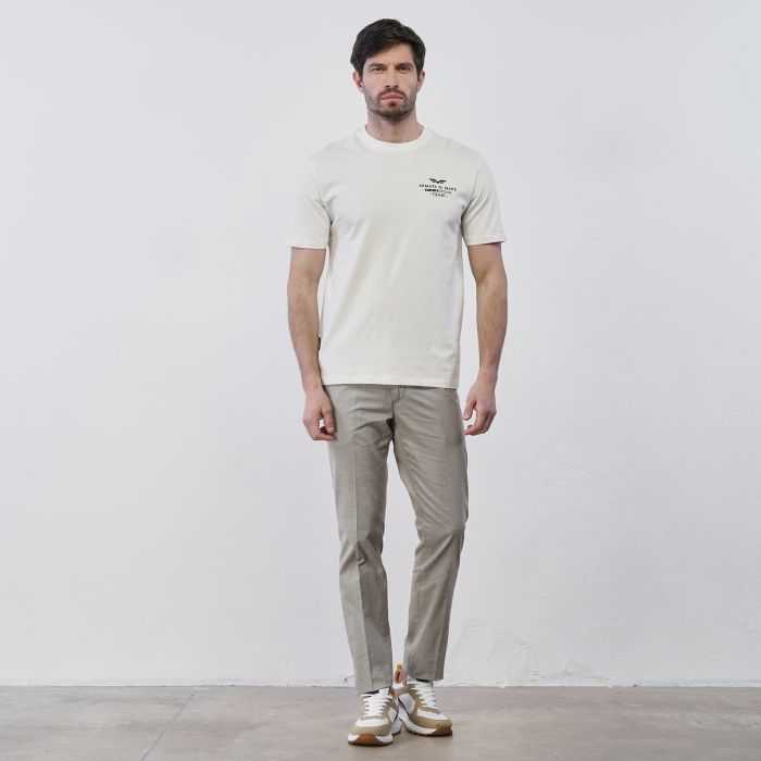 Pantaloni lunghi beige Koxo da uomo in micro fantasia