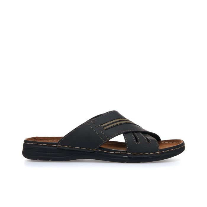 Ciabatte comfort nere con fasce ad incrocio