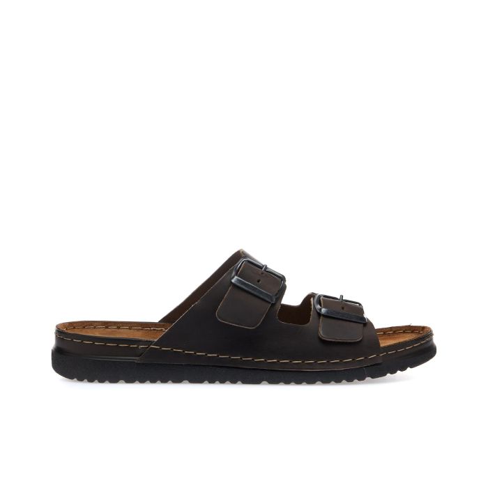 Sandali marroni da uomo doppia fibbia