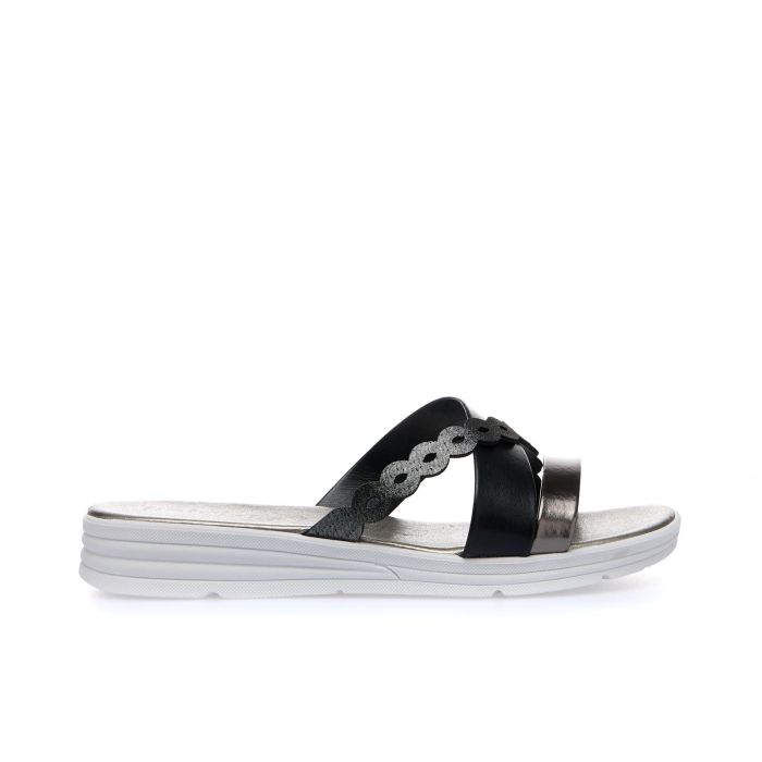 Ciabatte casual nere multicinturino