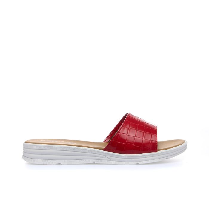 Ciabatte casual rosse in stampa cocco