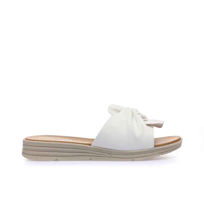 Ciabatte casual bianche con fiocco