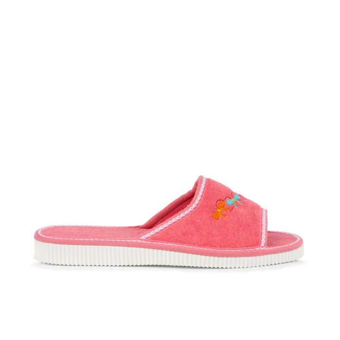 Ciabatte rosa da casa in spugna con ricami