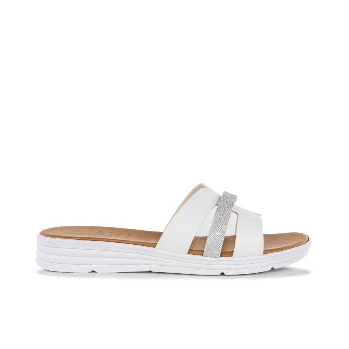 Ciabatte mare argento da donna con dettaglio glitter