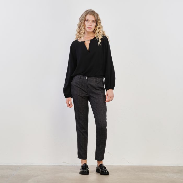 Pantaloni grigi in fantasia check