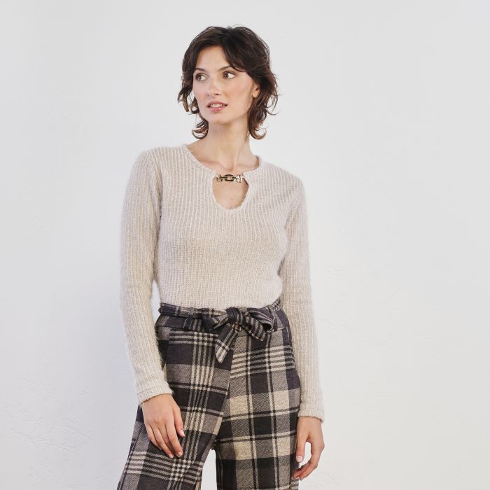 Maglioncino beige effetto peluche