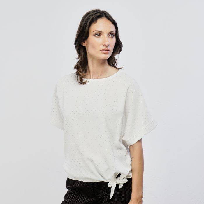 T shirt maniche corte ampie con nodo
