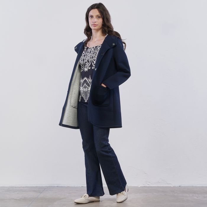 Cappotto blu Alesya da donna in panno