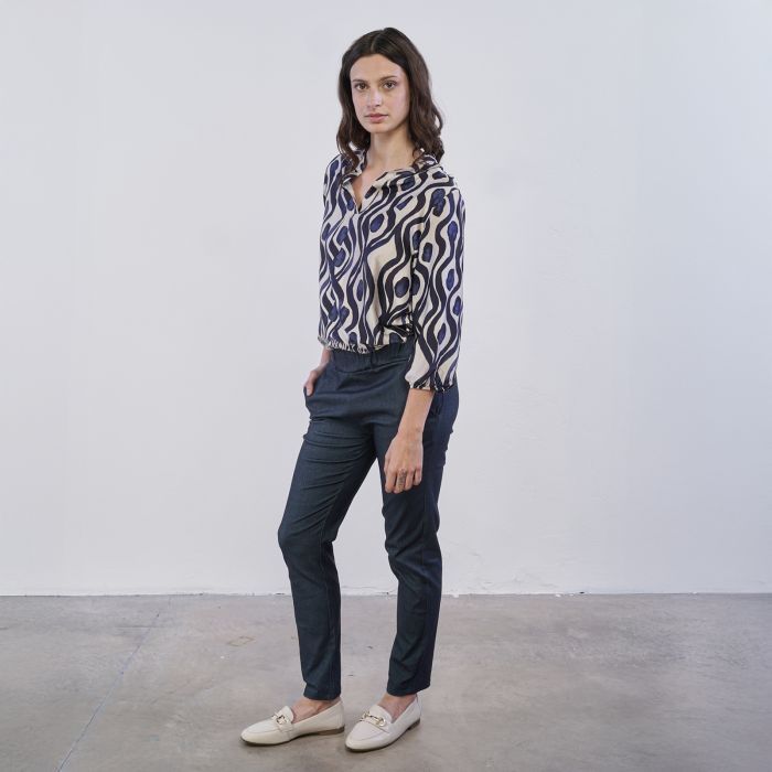 Jeans blu Alesya da donna con fascia elasticizzata in vita
