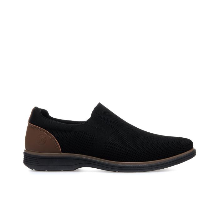 Slip-on nere in tessuto