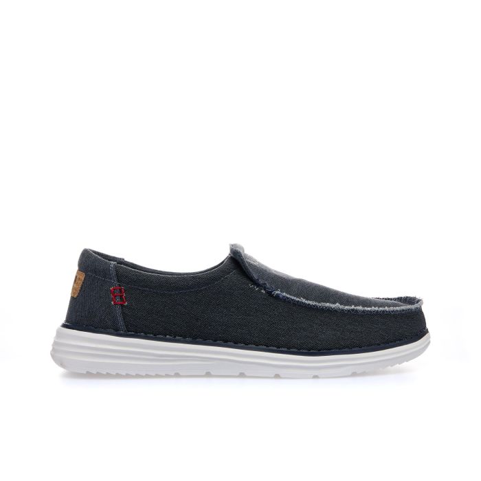 Sneakers slip-on blu in tessuto