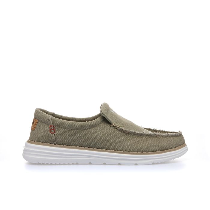 Sneakers slip-on beige in tessuto