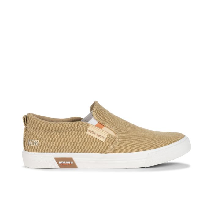 Slip on beige in tessuto da uomo