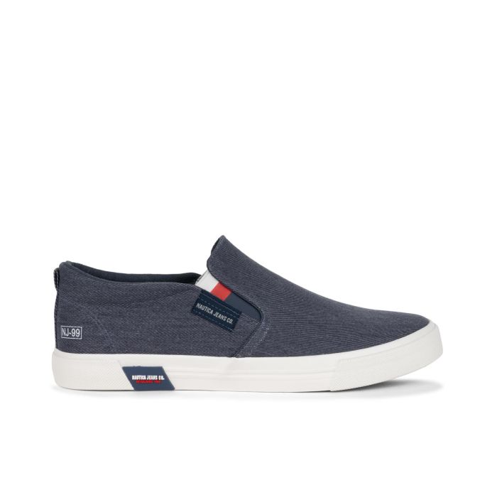 Slip on blu in tessuto da uomo
