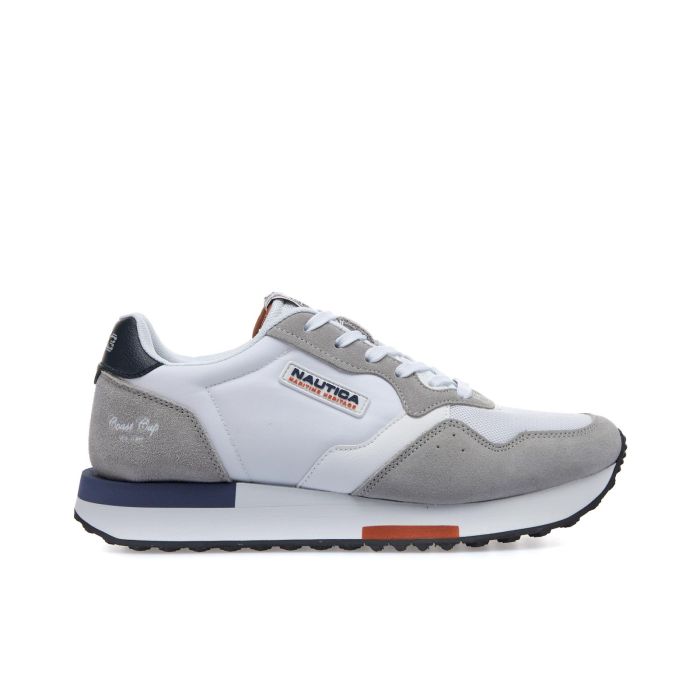 Sneakers bianche e grgie con suola in gomma