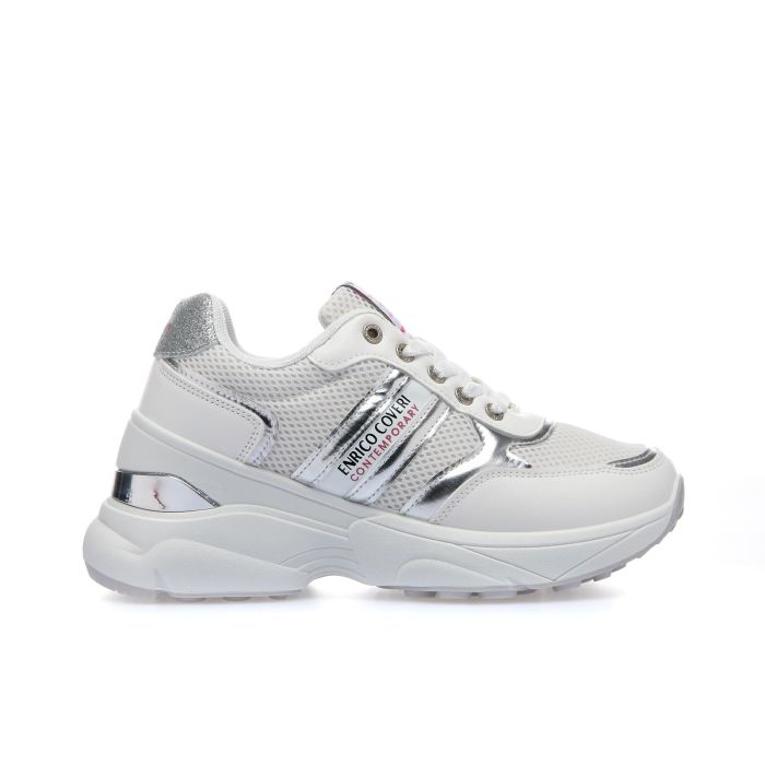 Sneakers bianche con zeppa