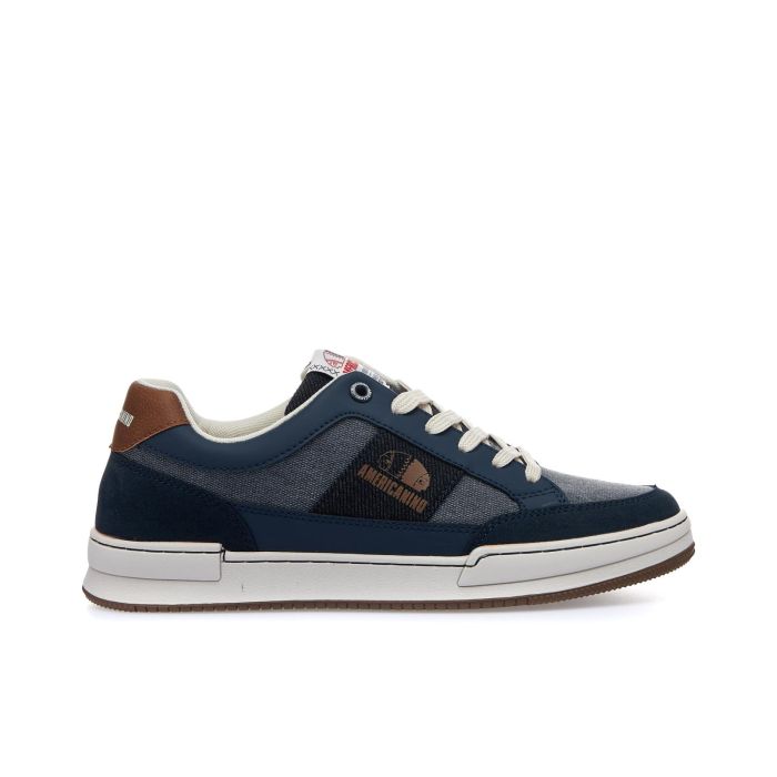 Sneakers blu con lacci e logo