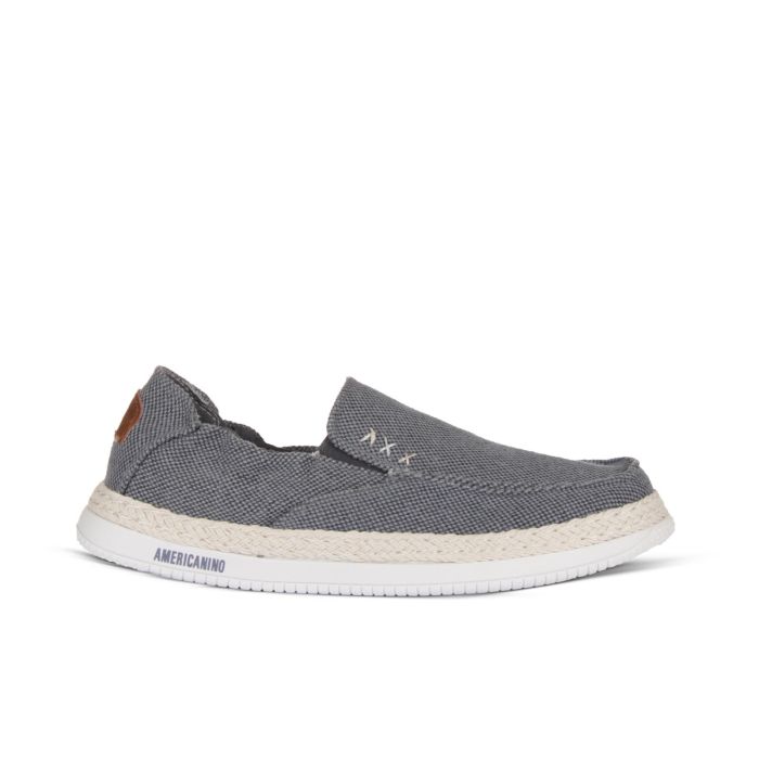 Sneakers blu slip-on in tessuto senza lacci