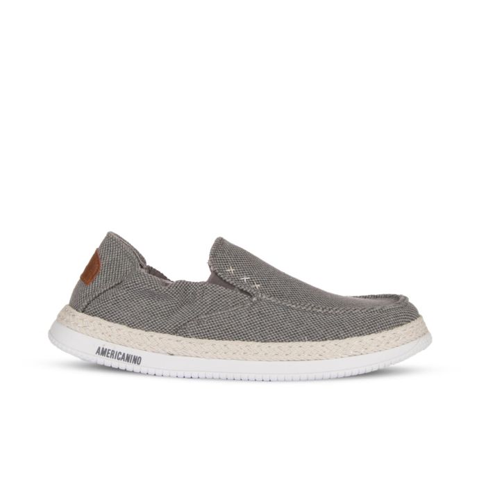 Sneakers grigie slip-on in tessuto senza lacci