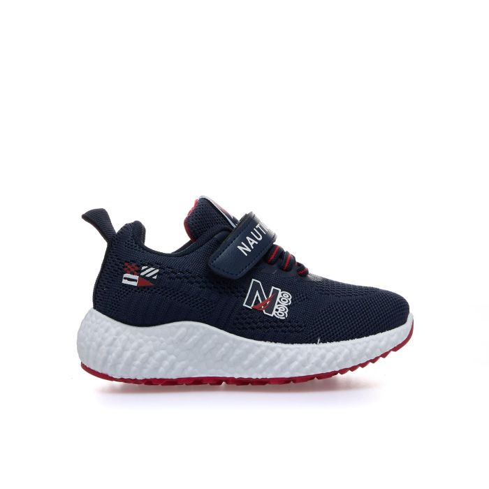 Sneakers blu con strappo e lacci