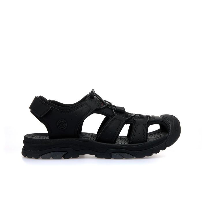 Sandali sportivi neri con strappo e gabbia