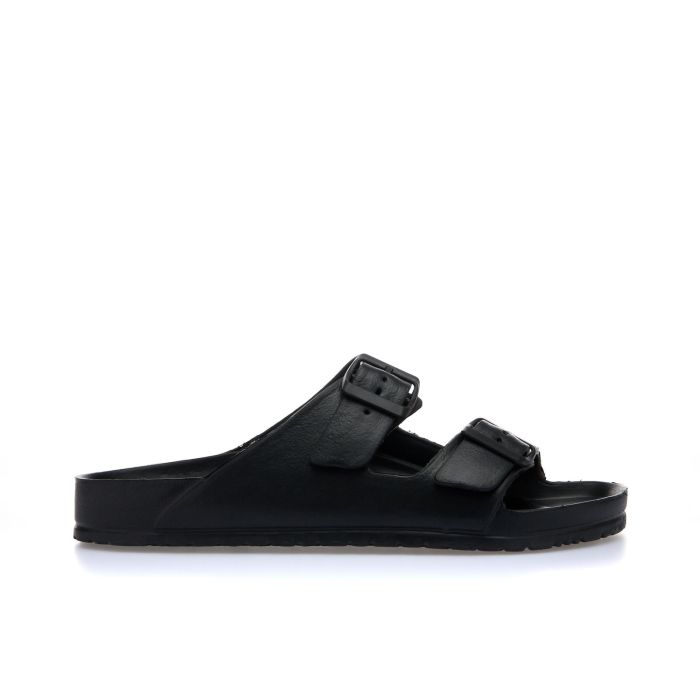 Ciabatte nere in gomma da mare con doppia fibbia