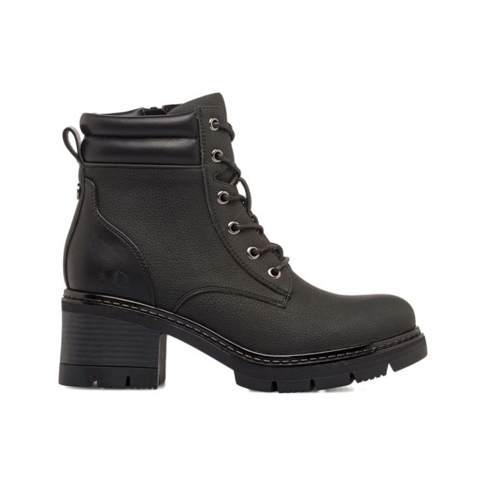 Scarponcini neri con tacco alto e lacci