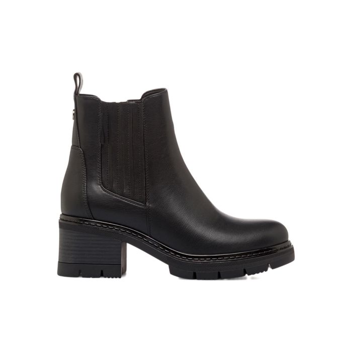 Stivaletti neri con tacco largo in gomma