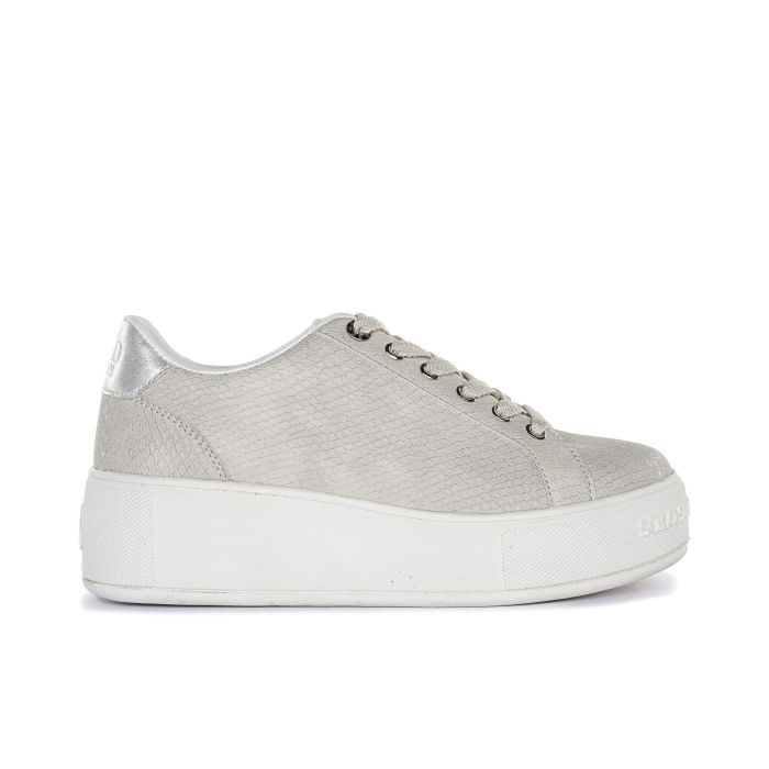 Sneakers grigie da donna con suola platform
